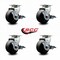 Service Caster 4 Inch Glass Filled Nylon Swivel Caster Set with Roller Bearings and Brakes SCC SCC-20S420-GFNR-TLB-4 - alternate 3